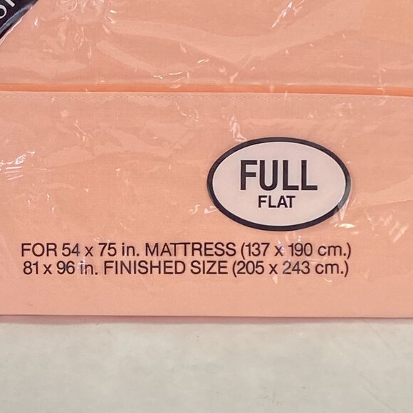 Vintage Stevens Tastemaker Cotton Blend Full Flat Sheet Peach Orange NEW - Picture 3 of 9